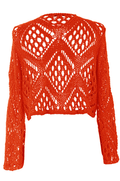 Tie Front Crochet Shrug