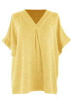 Load image into Gallery viewer, V Neck Teabag Linen Top
