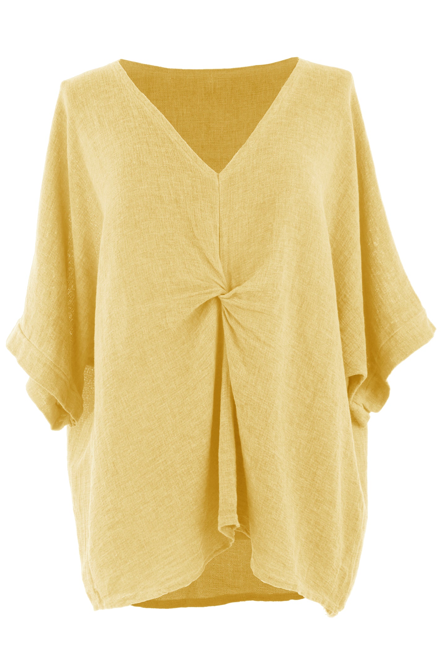 Twist Front Teabag Linen Top
