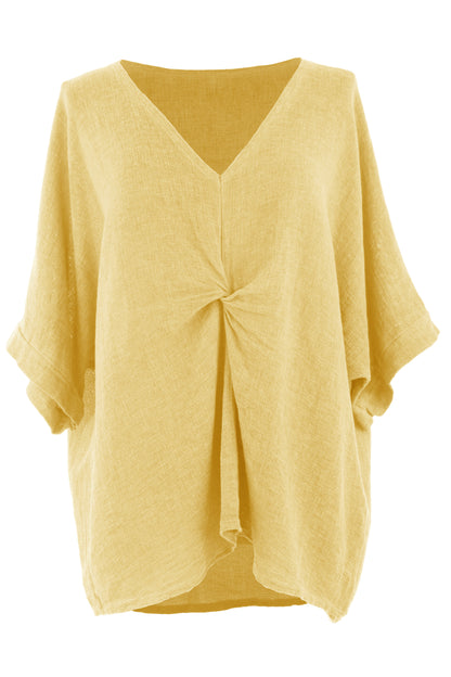 Twist Front Teabag Linen Top