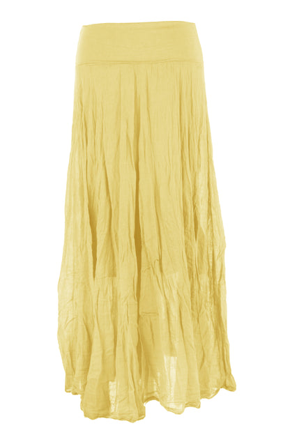 Cotton Panel Midi Skirt