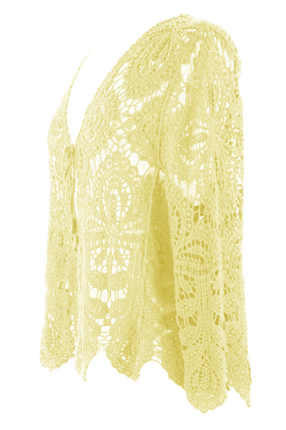 Tie Front Crochet Cardigan