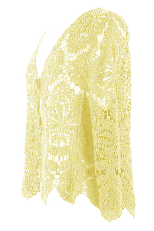 Tie Front Crochet Cardigan