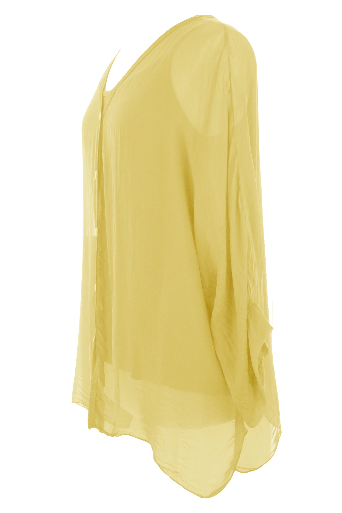 V Neck Silk Shirt with Vest