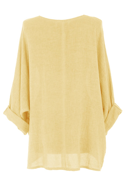 One Button Linen Cardigan