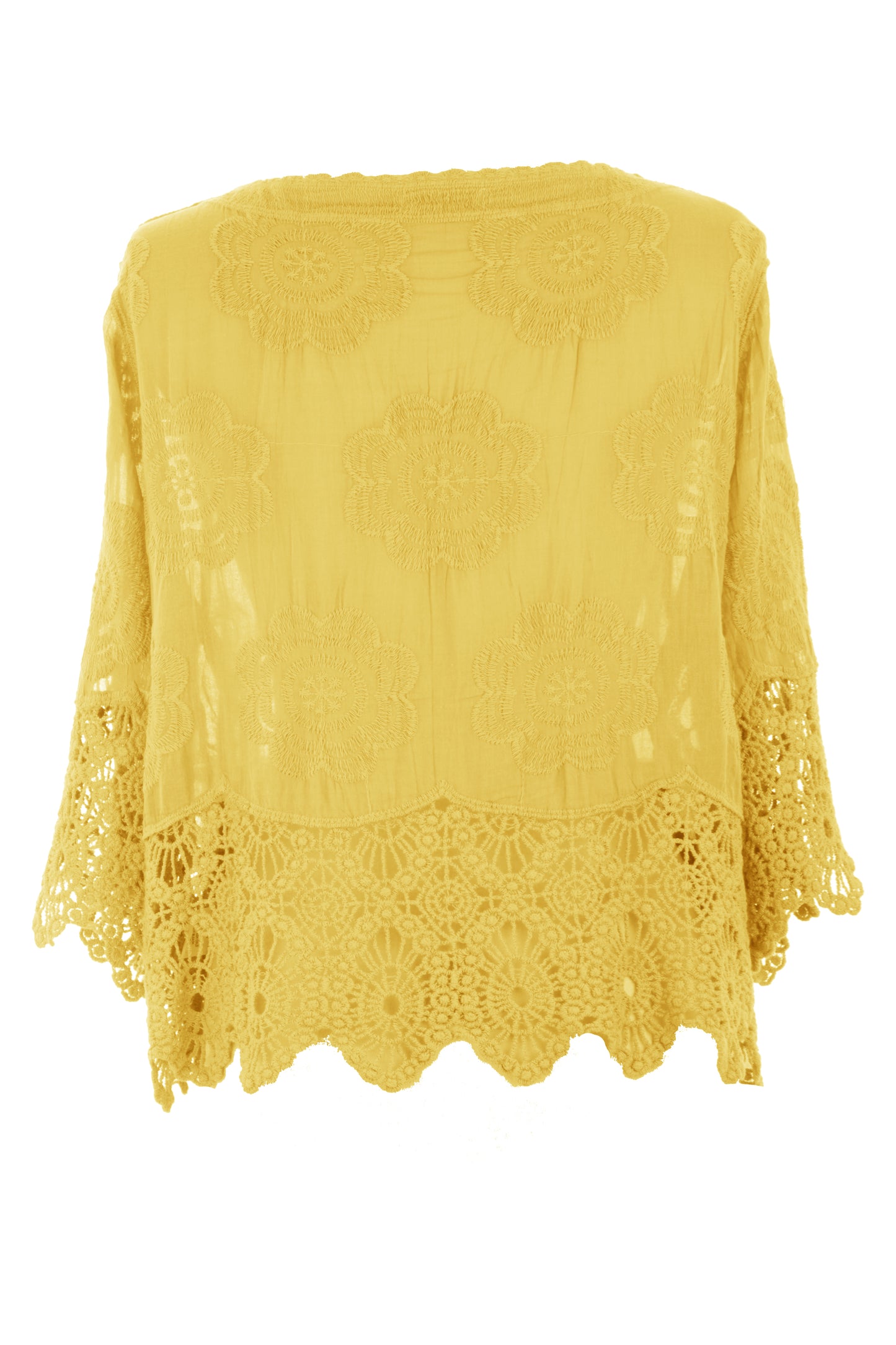 Crochet Trim Cotton Shirt