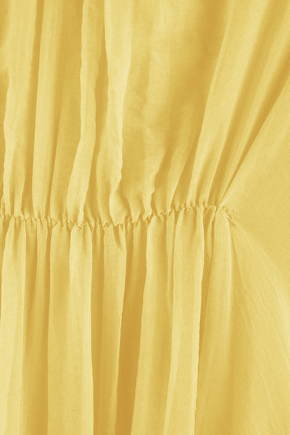 Ruched Front Silk Dress