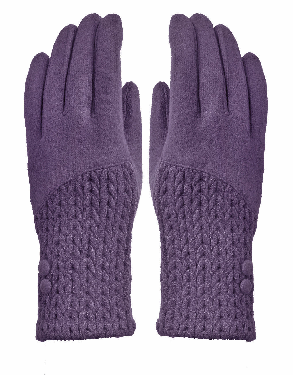 Button Cashmere Knit Gloves