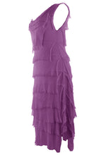 Load image into Gallery viewer, Sleeveless Frayed Detail Silk Midi
