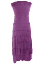 Load image into Gallery viewer, Sleeveless Frayed Detail Silk Midi
