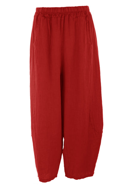 2 Pocket Barrel Leg Linen Trouser