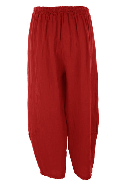 2 Pocket Barrel Leg Linen Trouser