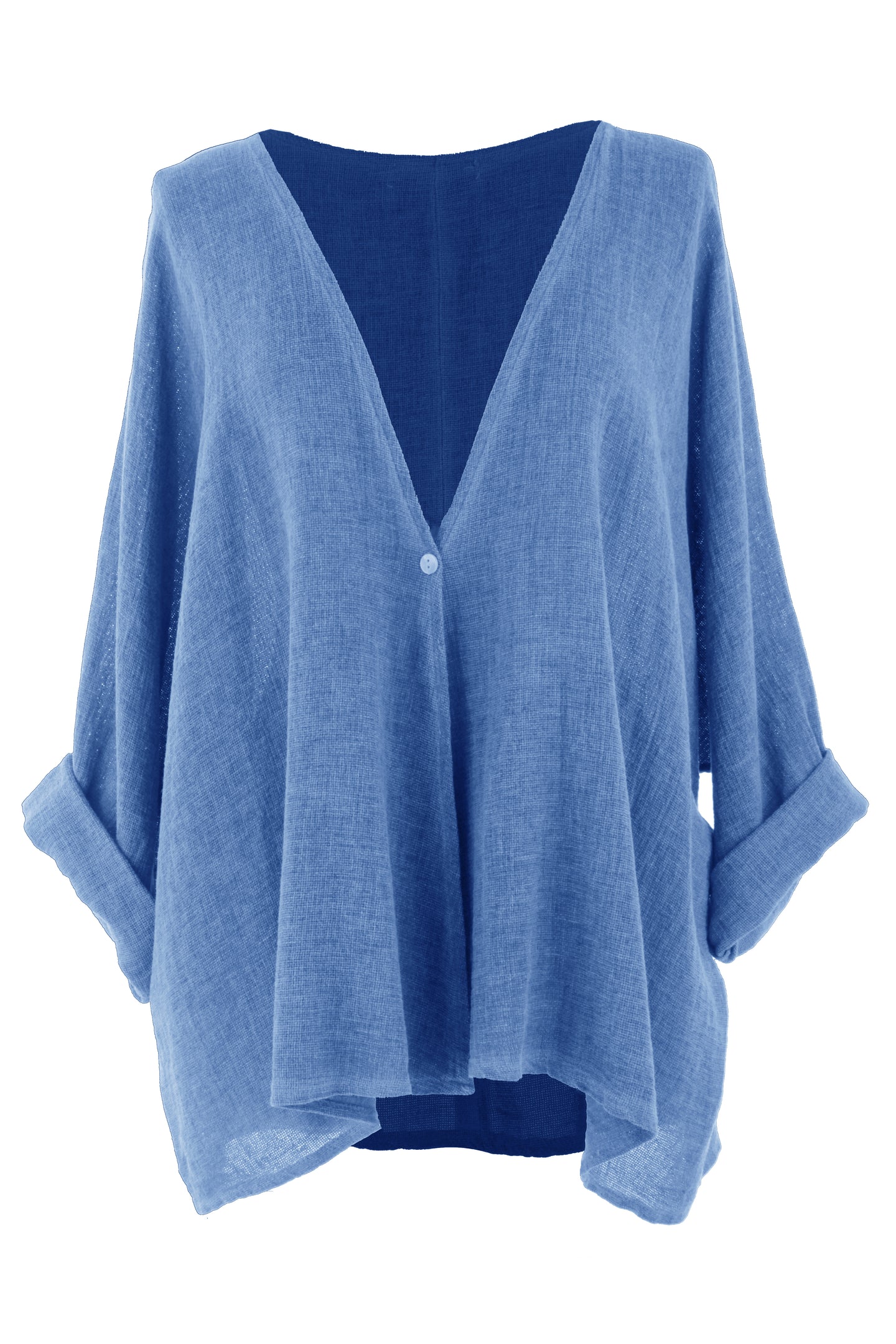 One Button Linen Cardigan