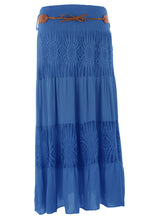 Load image into Gallery viewer, Crochet Tiered Belt Midi Skirt
