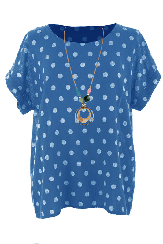 Polka Dot Print Necklace Top