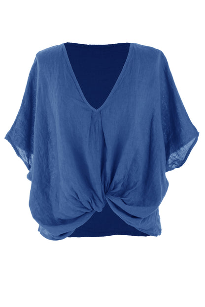 Twist Hem Linen Top