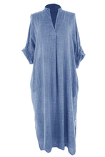 Load image into Gallery viewer, V Neck 2 Pocket Cotton Midi
