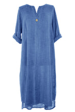 Load image into Gallery viewer, One Button Detail Linen Dress
