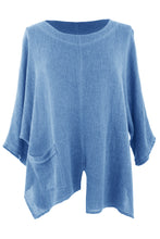 Load image into Gallery viewer, V Cutout Hem Linen Teabag Top
