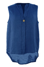 Load image into Gallery viewer, Sleeveless Button Detail Linen Top
