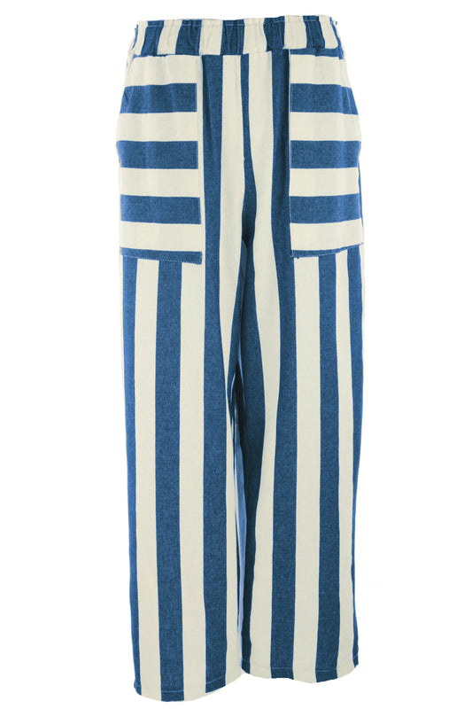 Woven Stripe Cotton Trouser