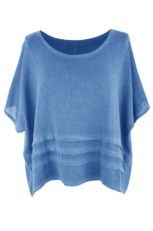 Pleat Detail Hopsack Linen Top