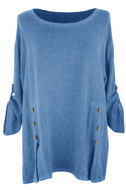 Cutout Button Detail Teabag Top