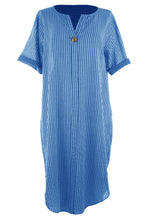 Load image into Gallery viewer, Button Detail Stripe Midi
