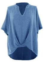 Load image into Gallery viewer, Twist Hem Teabag Linen Top
