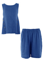 Load image into Gallery viewer, Linen Top Shorts Set
