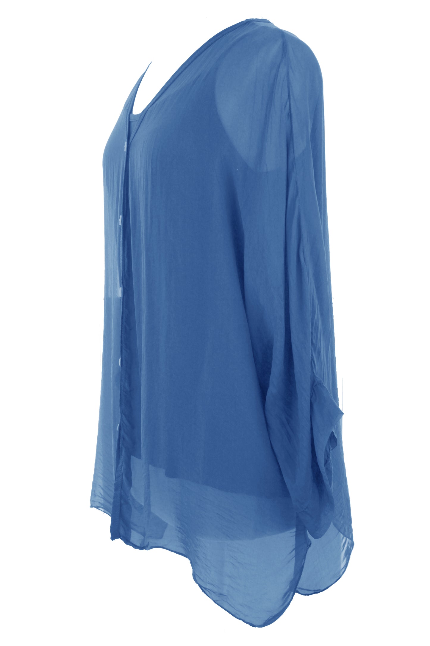 V Neck Silk Shirt with Vest