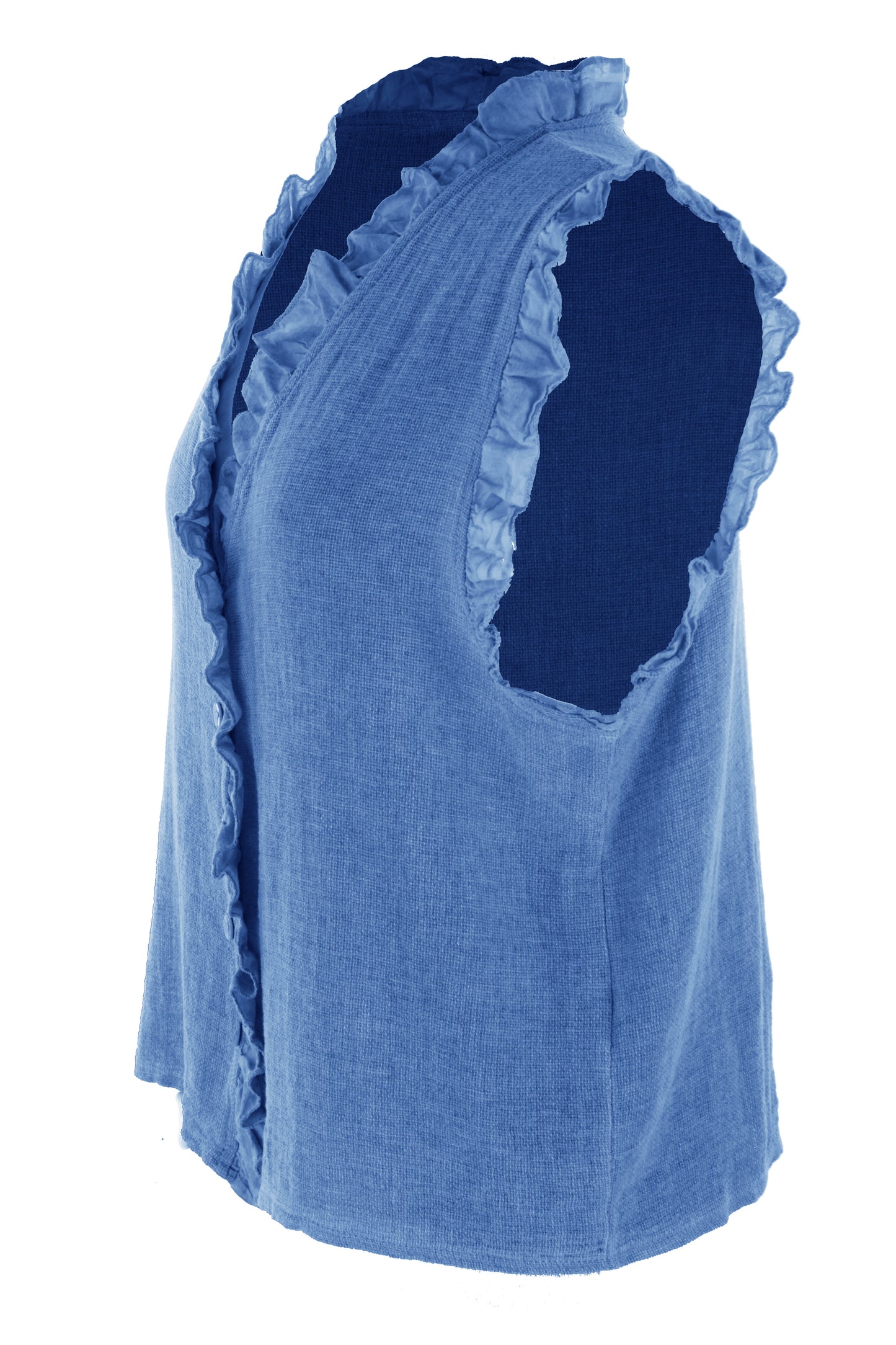 Sleeveless Frill Trim Teabag Top