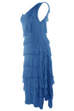 Load image into Gallery viewer, Sleeveless Frayed Detail Silk Midi
