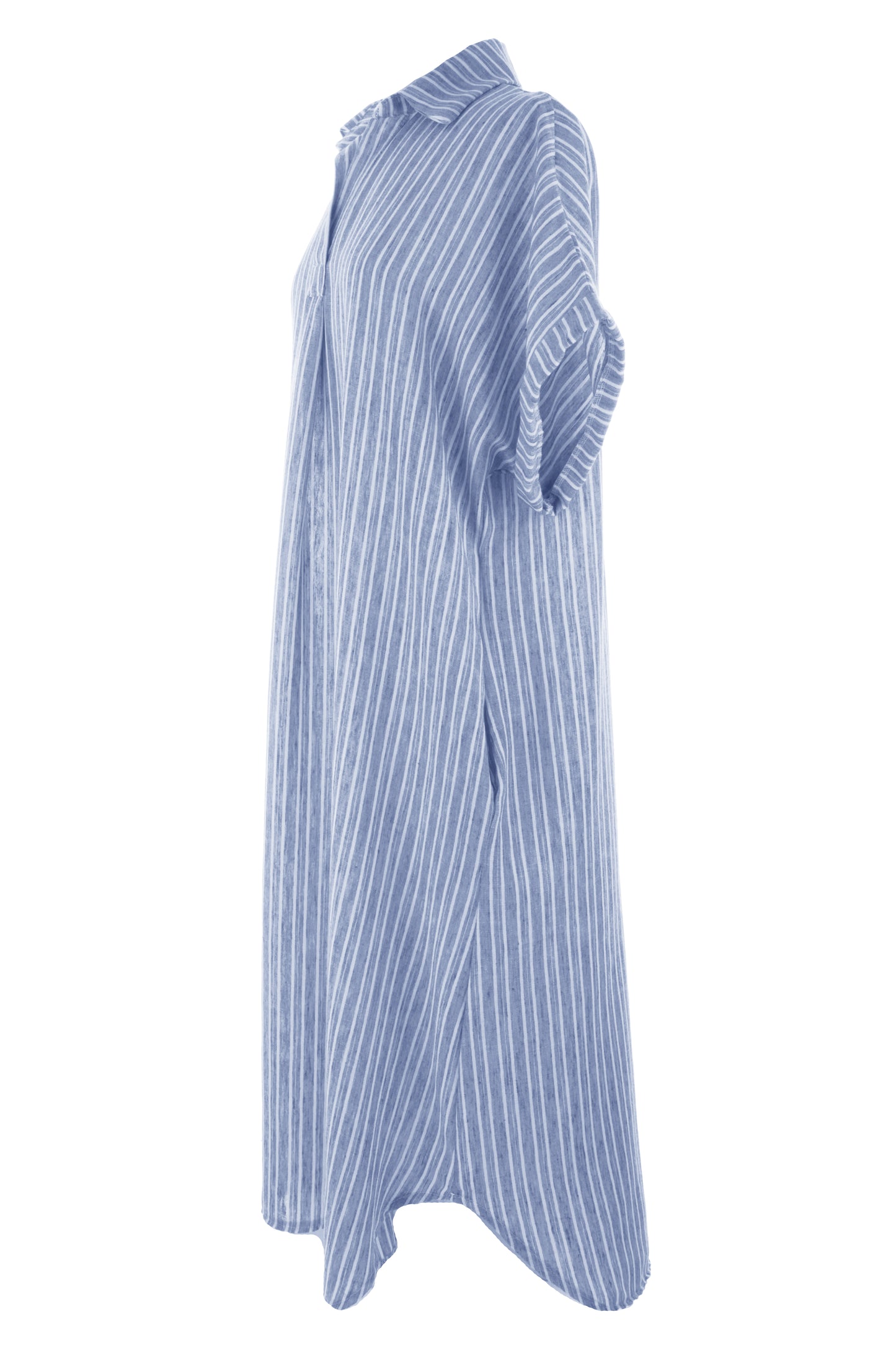 Stripe Print Collar Midi