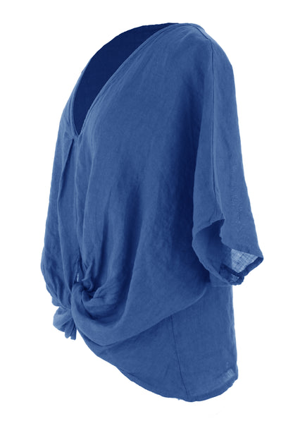 Twist Hem Linen Top