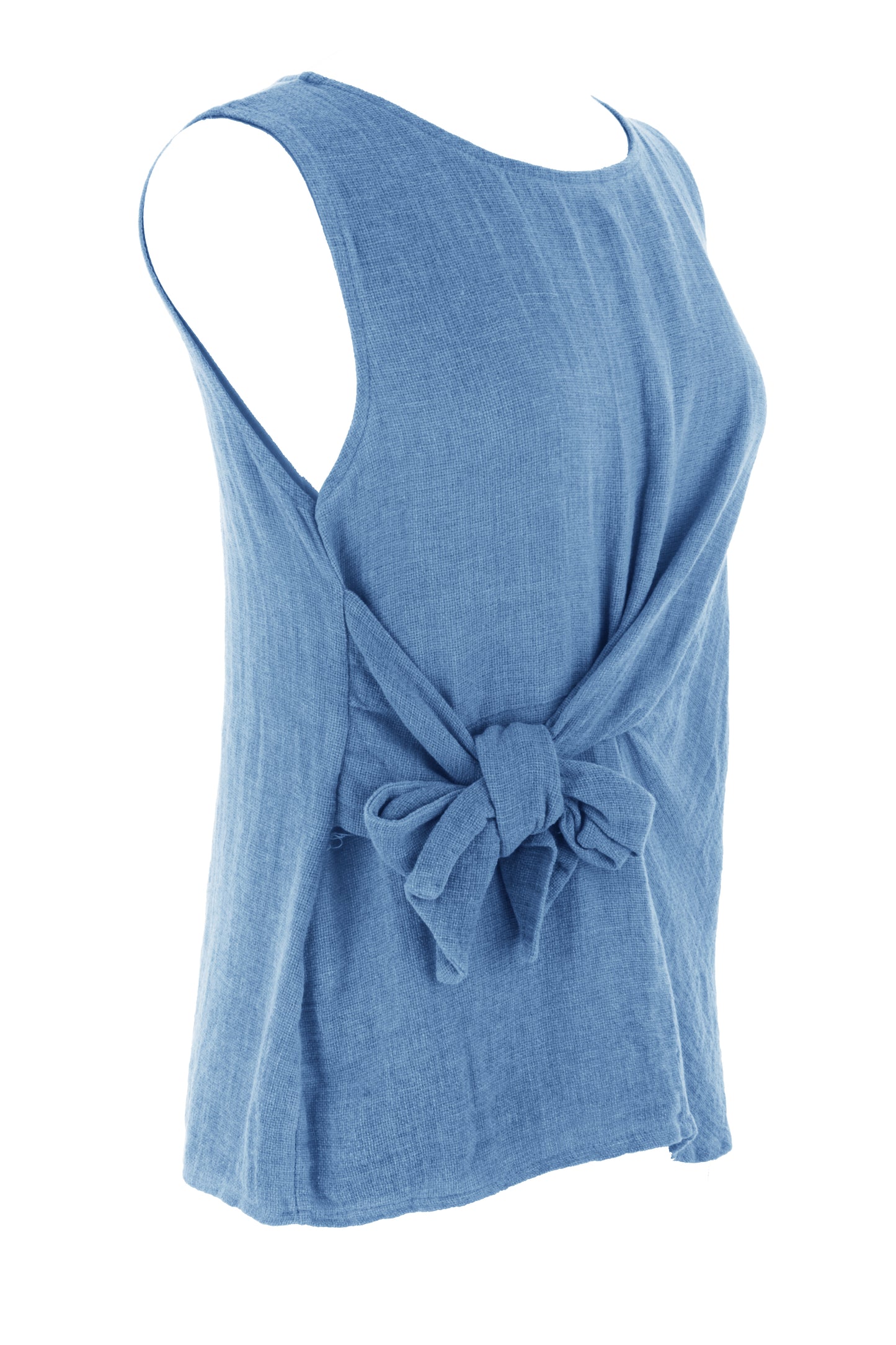 Side Tie Teabag Linen Top