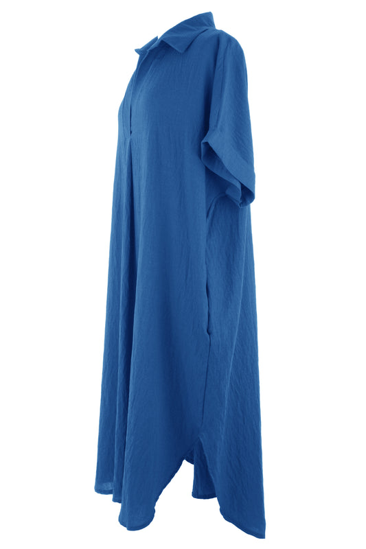 Plain Batwing Collar Midi