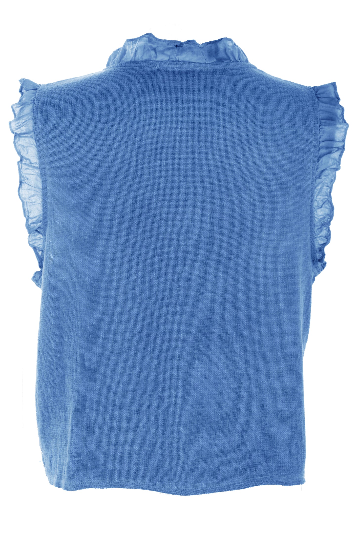 Sleeveless Frill Trim Teabag Top