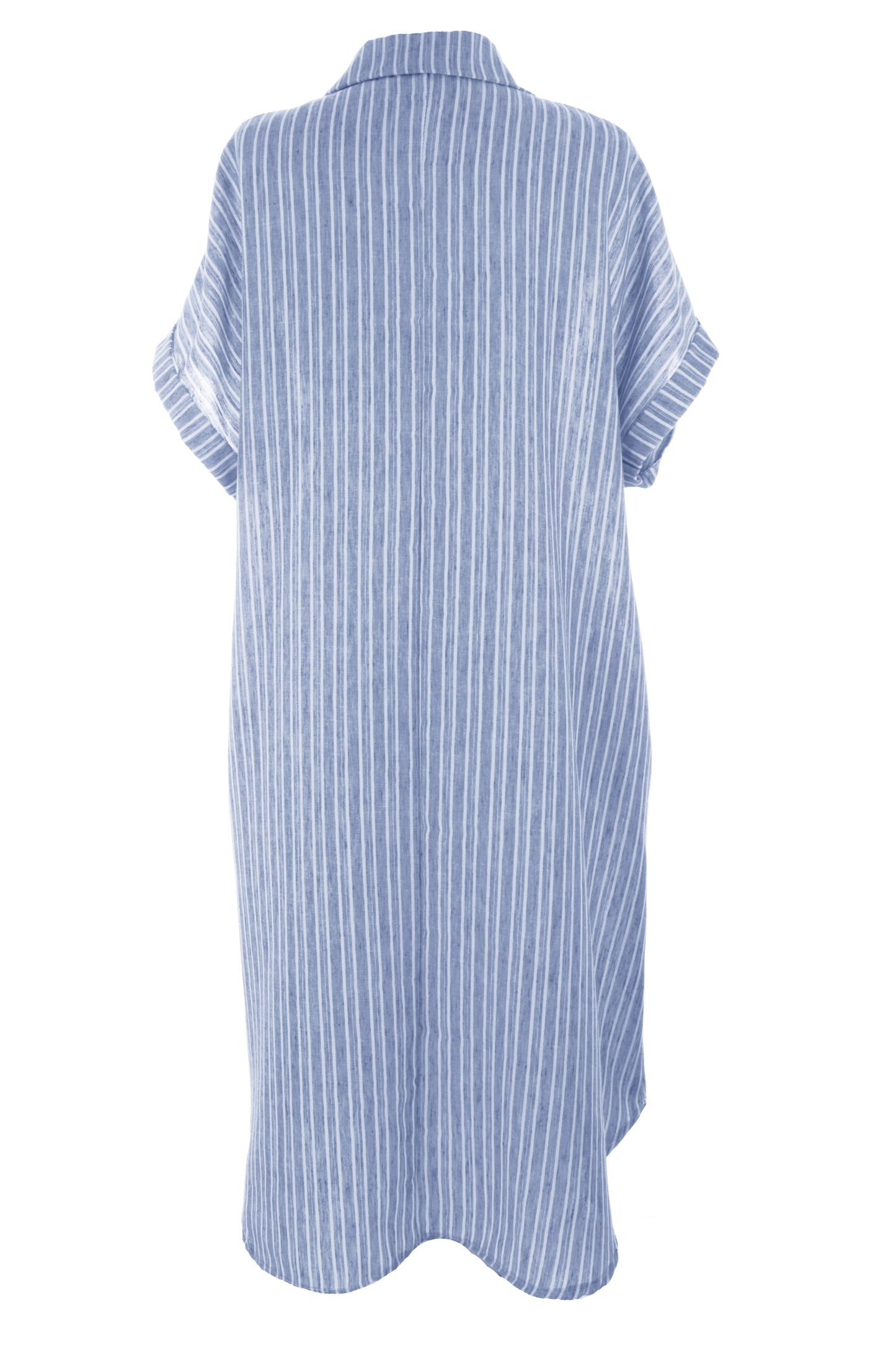 Stripe Print Collar Midi