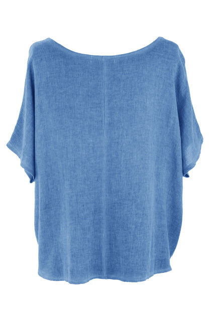 Pleat Detail Teabag Linen Top
