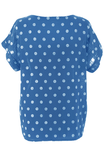 Polka Dot Print Necklace Top