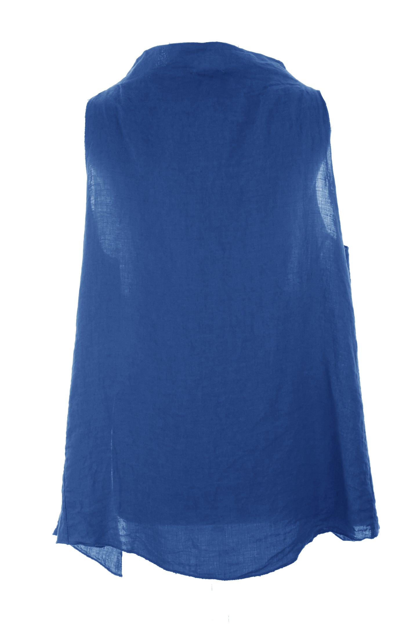 Sleeveless Cowl Neck Linen Top