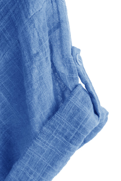 V Neck 2 Pocket Cotton Midi