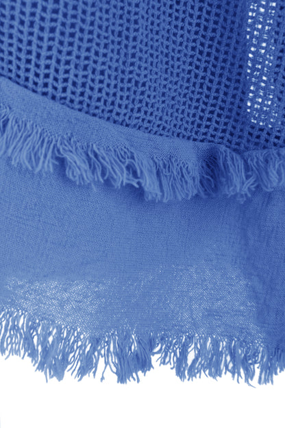 Frayed Trim Mesh Top with Vest