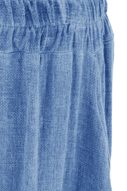 Side Slit Wide Leg Teabag Linen Trouser