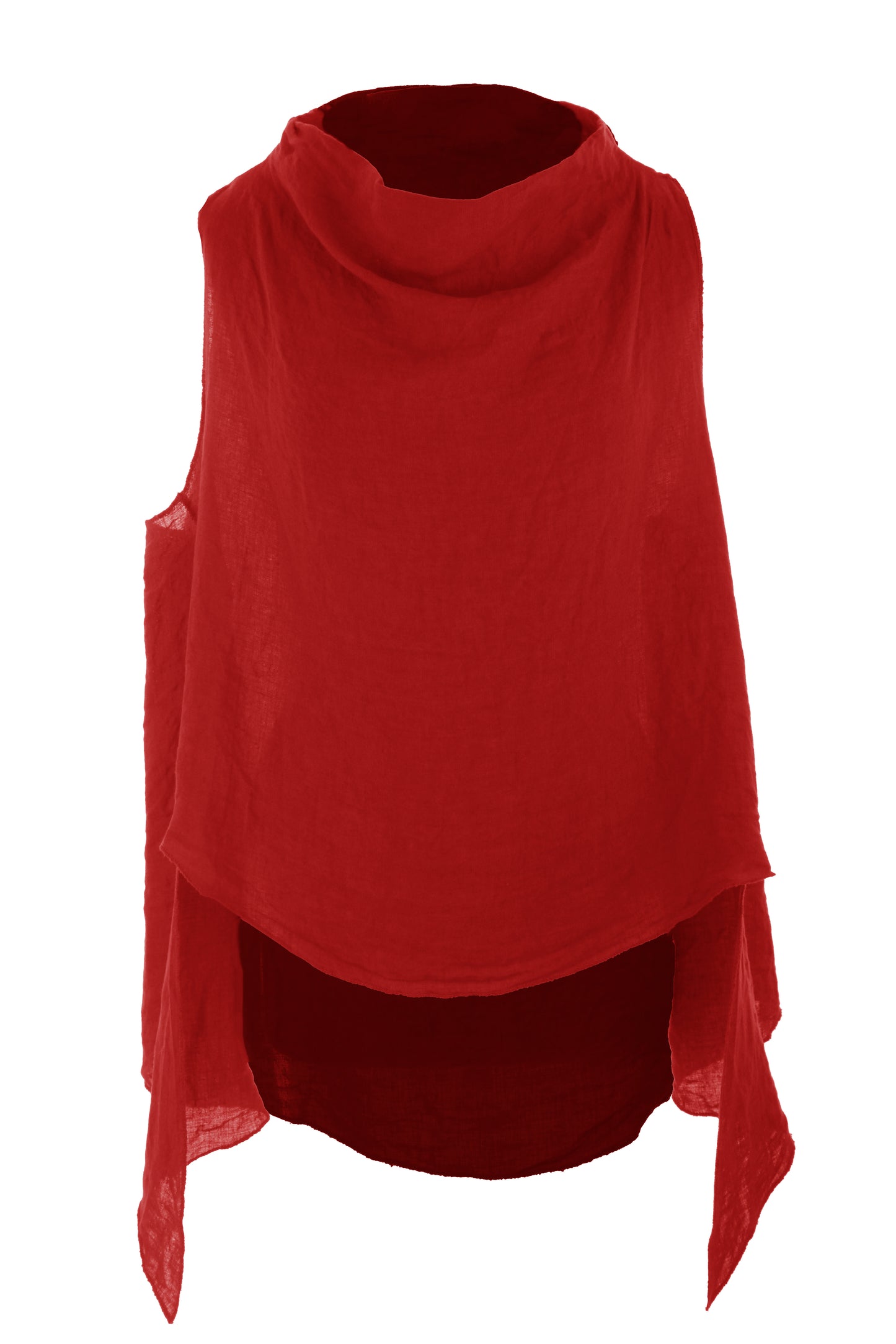 Sleeveless Cowl Neck Linen Top