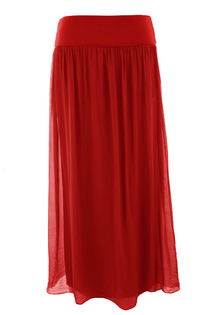 Silk Midi Skirt