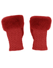 Load image into Gallery viewer, Faux Fur Cashmere Knit Fingerless Gloves
