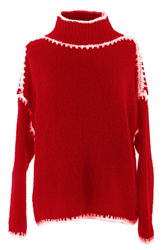 Stitch Detail Wool Jumper