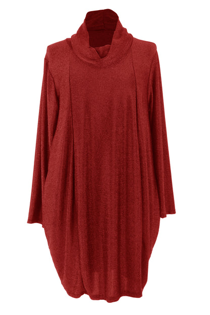 Cowl Neck Lurex Dress